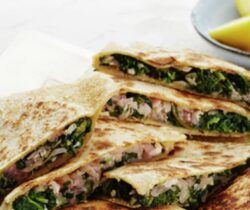 Healthy cheese and spinach gozleme